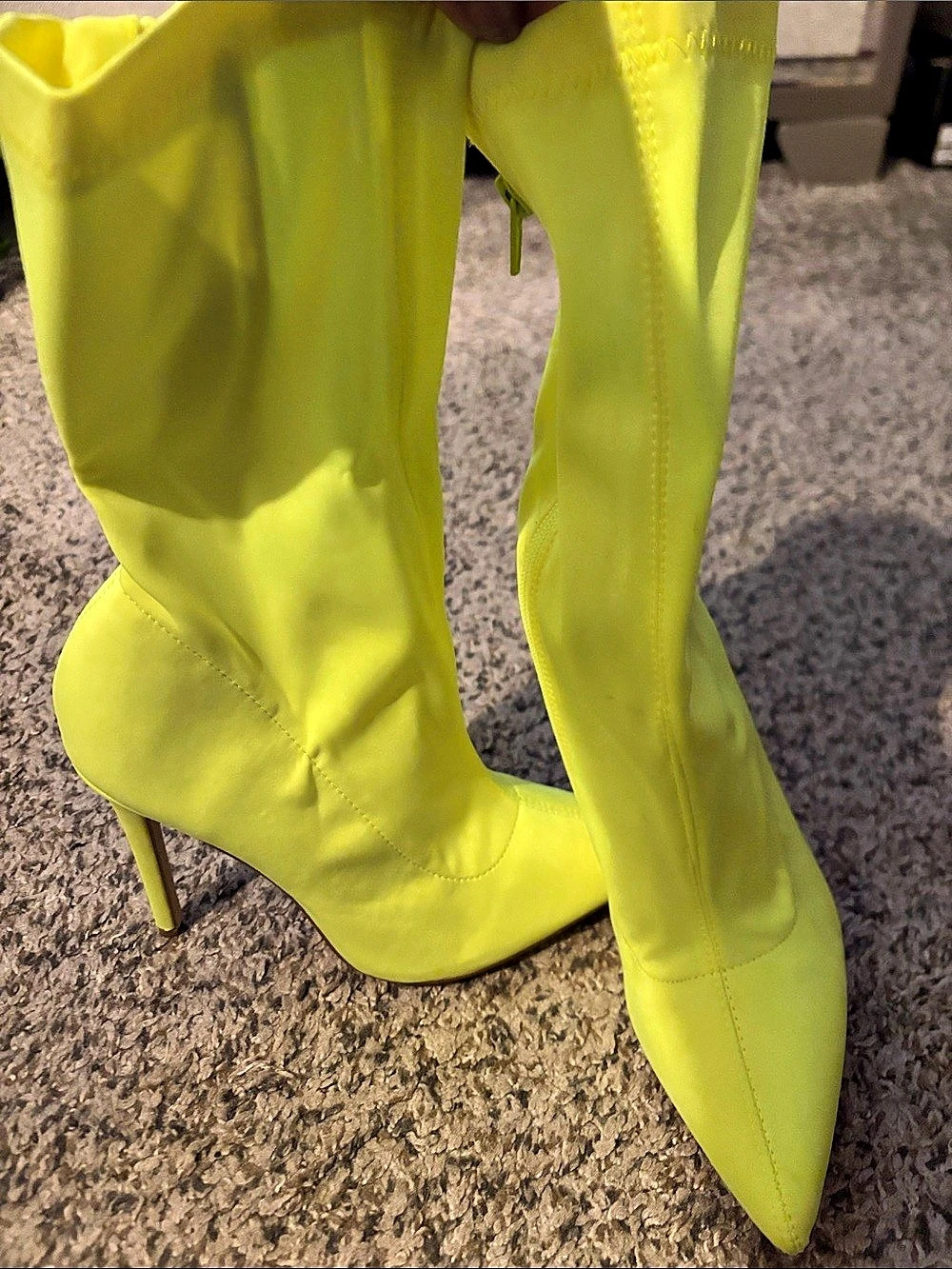 Fiona Lime Green Over-the-Knee Heeled Boots UK 5 Like New